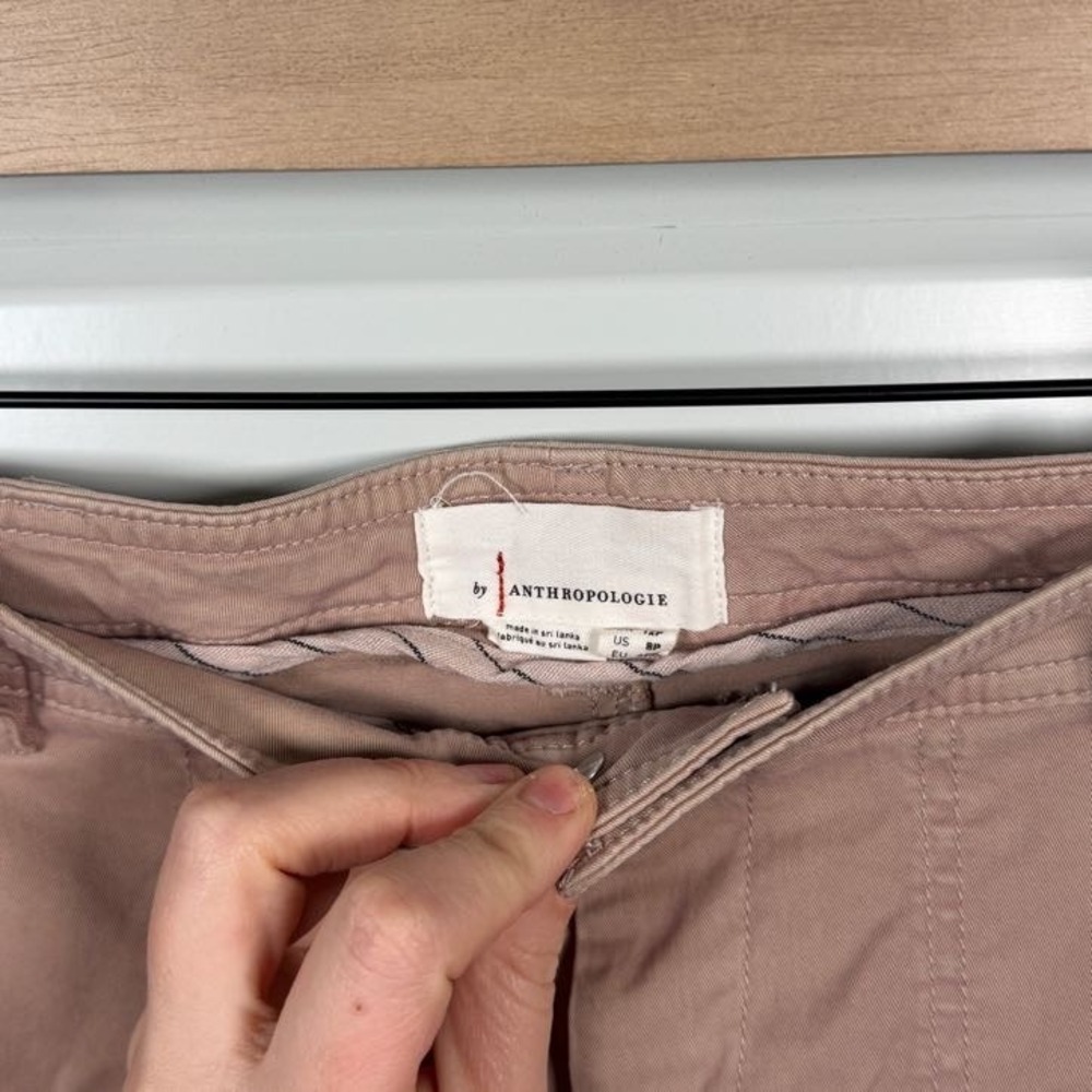 Anthropologie Pilcro Mauve Pink Richie Slim Side Stripe Utility Jogger Petite 8P - Picture 3 of 4